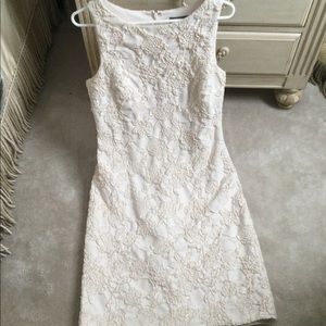 Blush floral sculpture shift dress